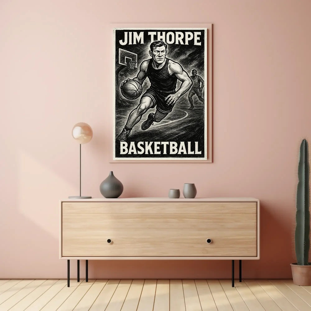 Dynamic Basketball Celebration Art Poster