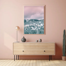 Winter Wonderland Landscape with Serene National Park Poster