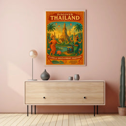 Discover Thailand Vintage Travel Poster: Cultural Dance
