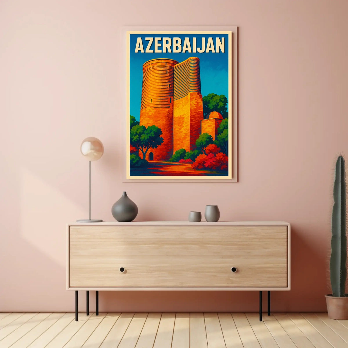 Azerbaijan Iconic Landmark Poster