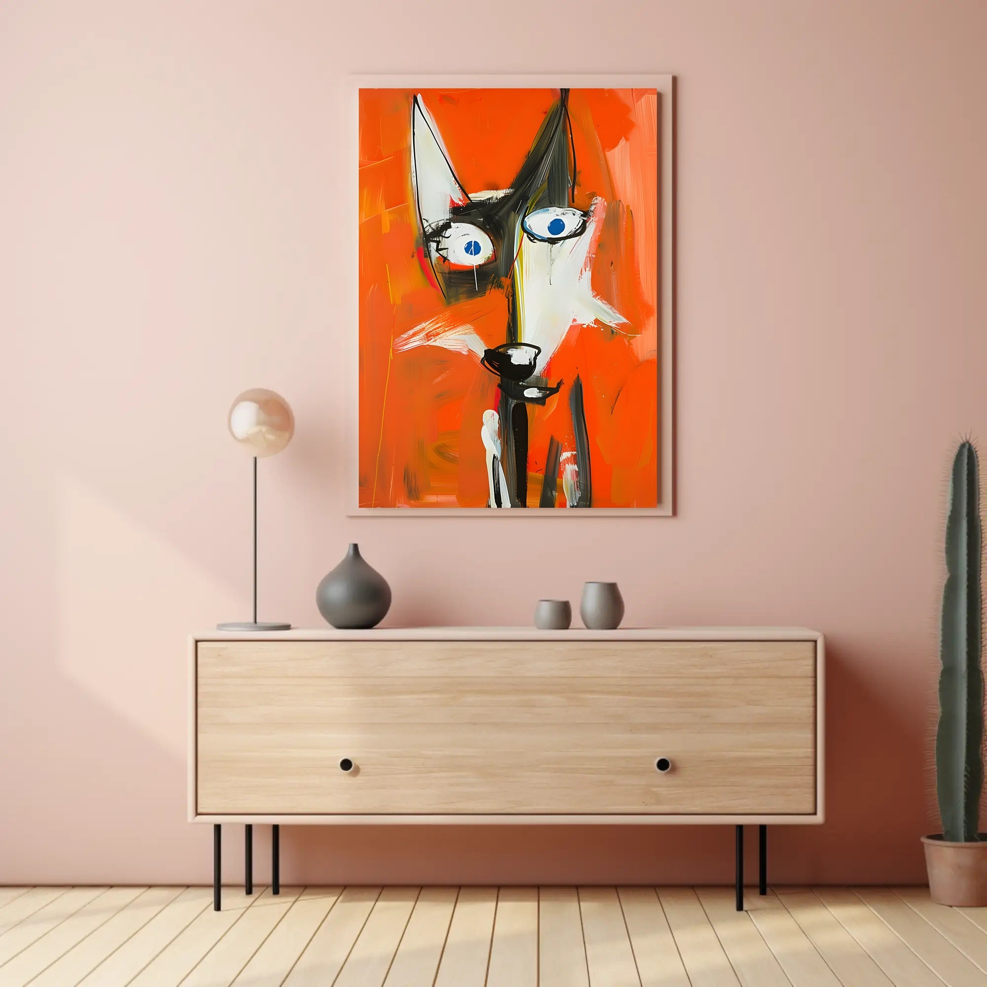 Abstract Fox Wall Art Poster Minimalist Animal Print