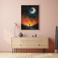 Stargazer's Dream: Surreal Cosmic Night Artistic Poster