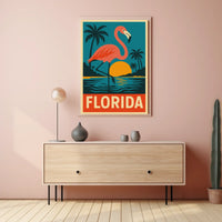 Florida Flamingo Poster