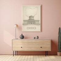 Ohio State Capitol Blueprint Poster