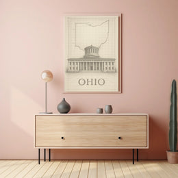 Ohio State Capitol Blueprint Poster