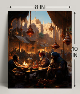 Market Scene In An Ancient City Poster