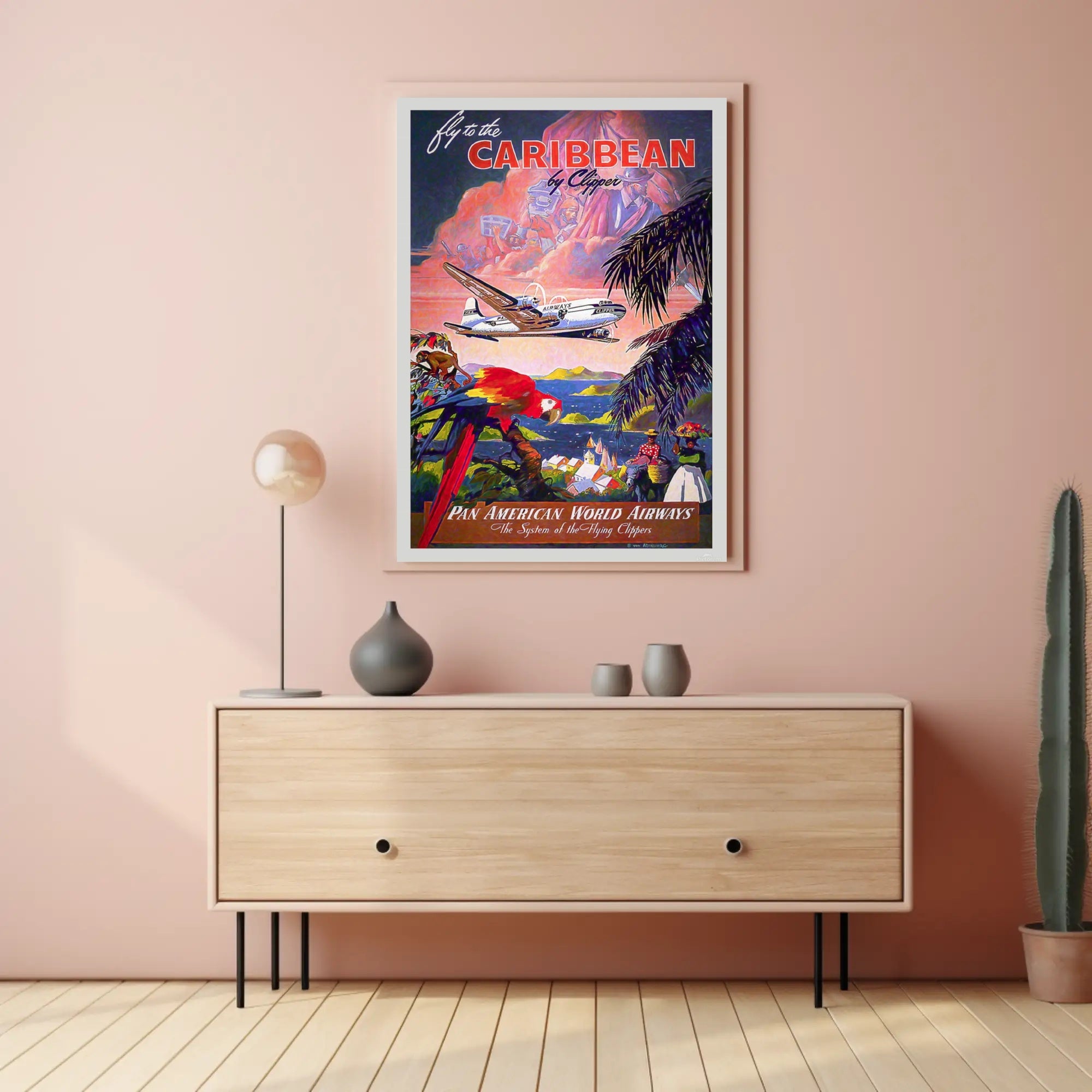 Caribbean Adventure Pan American Travel Poster PosterGoat