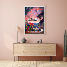 Caribbean Adventure Pan American Travel Poster PosterGoat