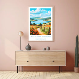 Ladybower Reservoir England Scenic Travel Poster