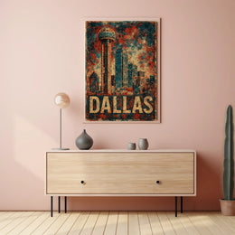 Dallas Observation Tower Vintage Travel Collectors Poster