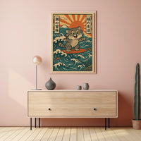 Surfing Cat Adventure Poster