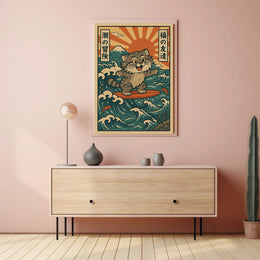 Surfing Cat Adventure Poster