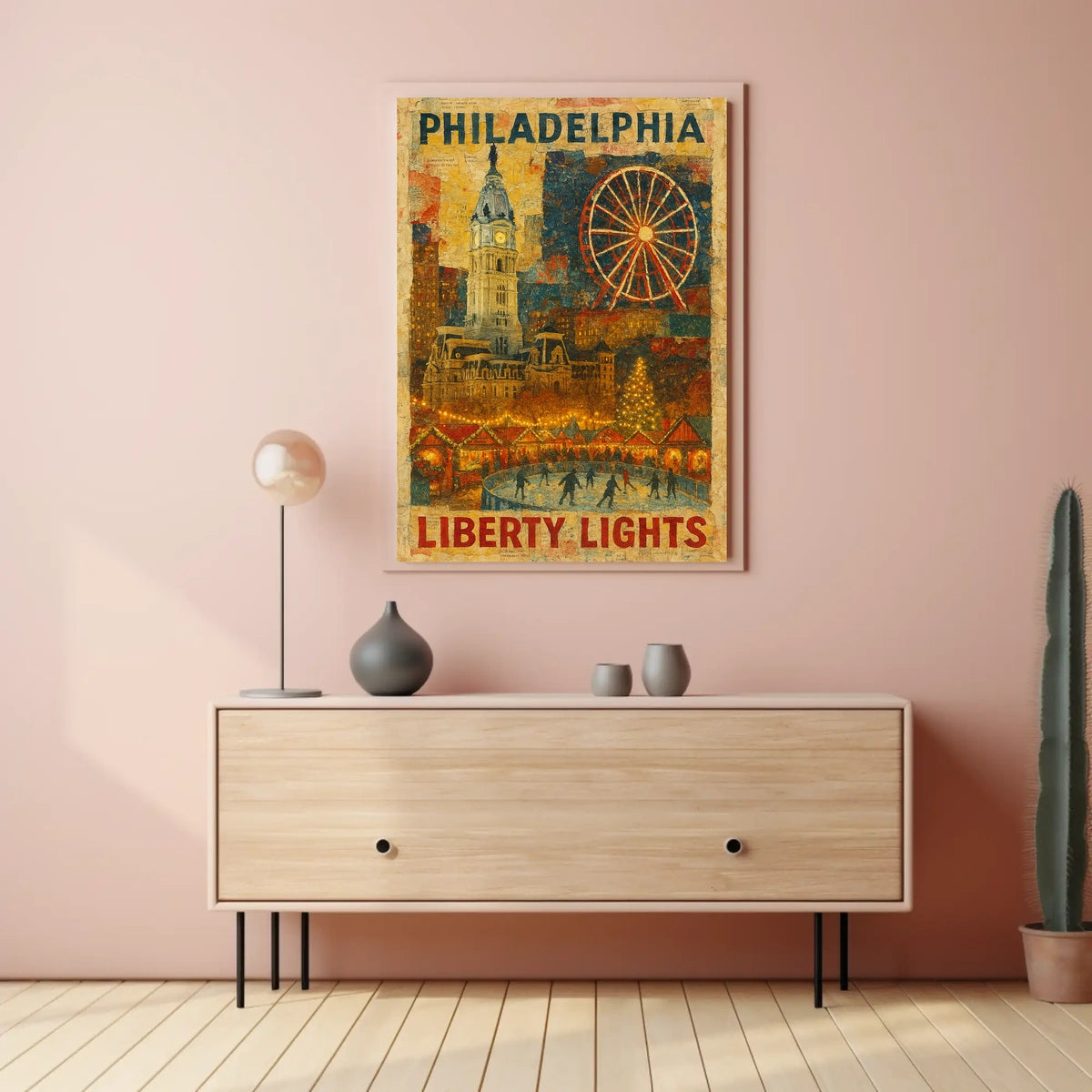 Philadelphia Liberty Lights Poster