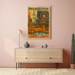 Philadelphia Liberty Lights Poster