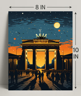 Sunset At The Brandenburg Gate Poster