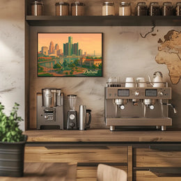 Urban Wanderlust Detroit Skyline Photography Realism Poster