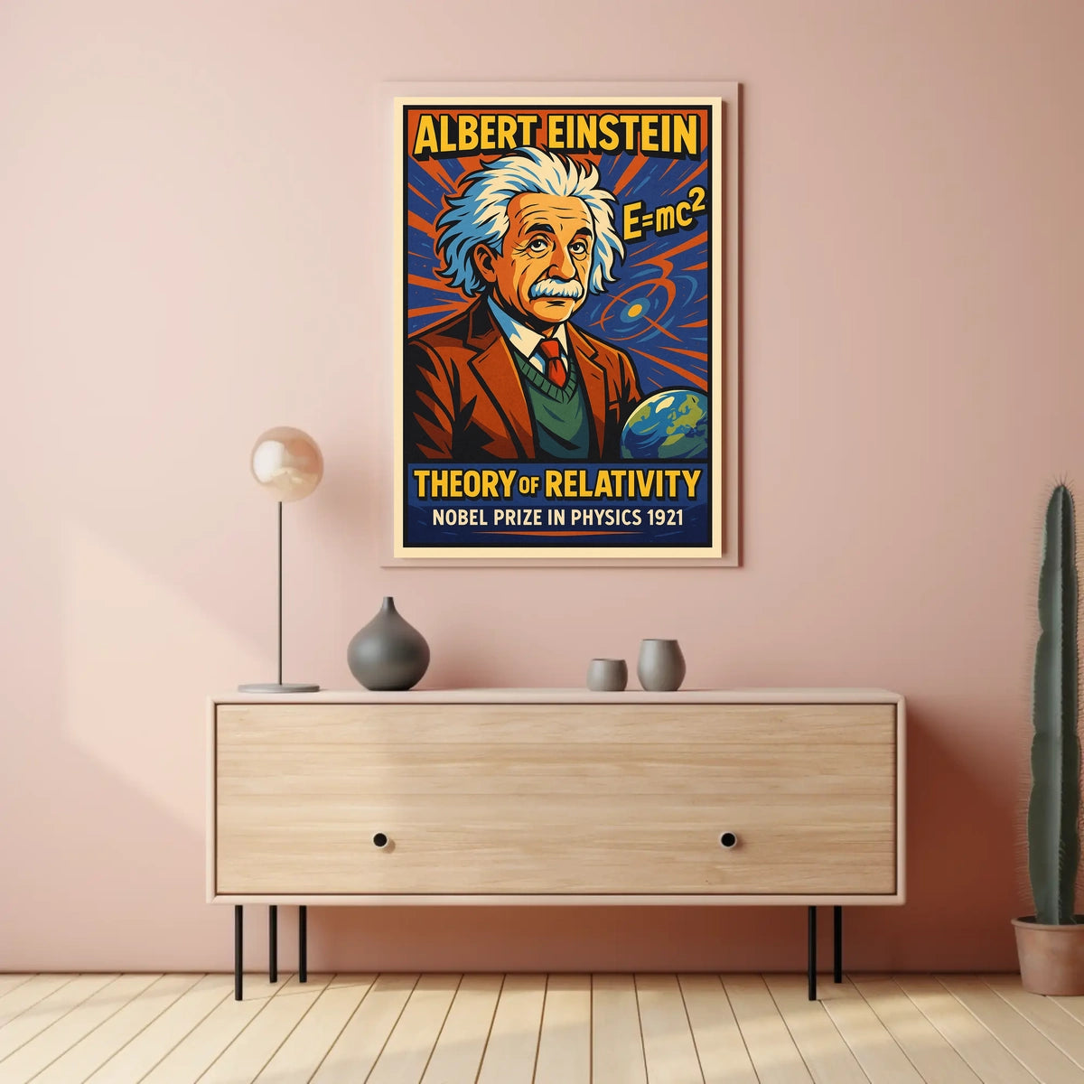Albert Einstein Relativity Theory Timeless Cosmology Educational Vintage Science Decor Poster