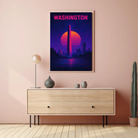 Washington Monument Futuristic Wanderlust Decor Poster