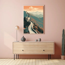 Great Wall of China Sunset Cultural or Heritage Poster