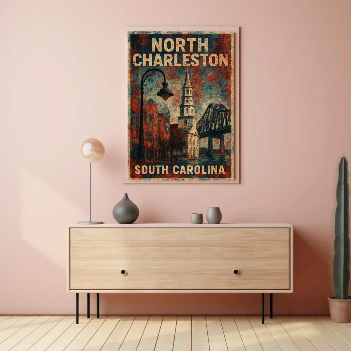 North Charleston Architectural Heritage Vintage Poster