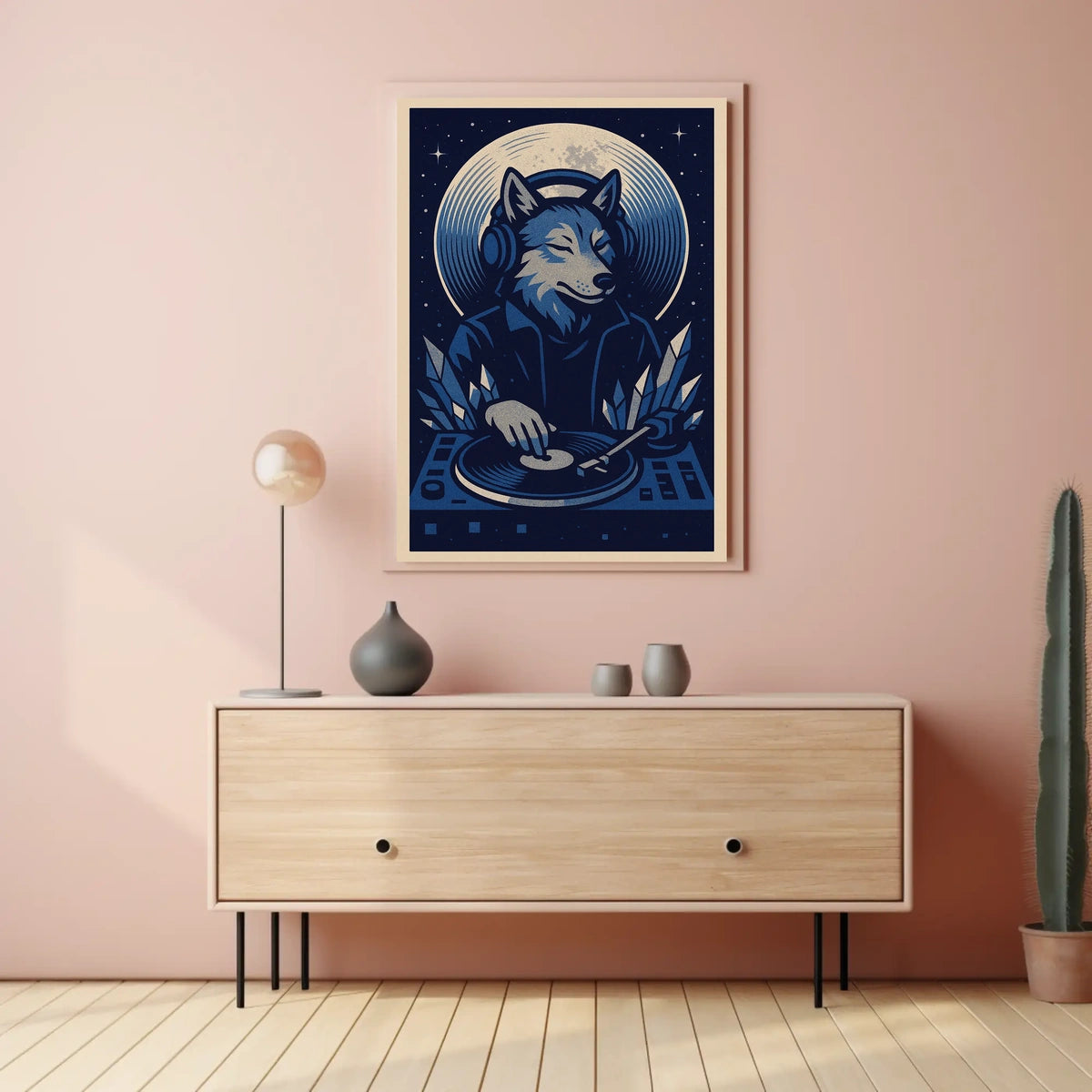 Cosmic Dj Wolf Poster
