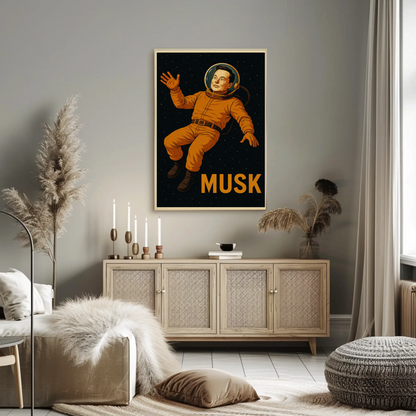 Musk Astronaut Space Portrait Conceptual Poster