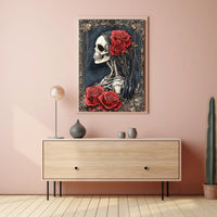 Skeleton with Roses Day of the Dead Heritage Poster