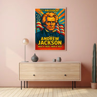 Andrew Jackson 7th President of the United States Colorful Comic Book Style Poster