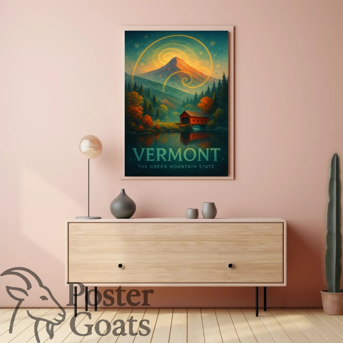 Vermont Autumn Surrealism Travel Poster