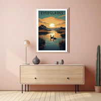 Everglades Sunset Poster Travel Wall Art Print