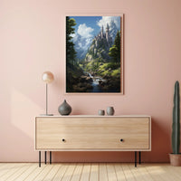 Enchanting Castle Landscape Fantasy Art Print - Artistic Poster