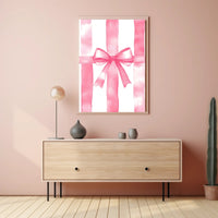 Pink Ribbon Gift Design Decorative Poster Wall Art