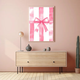 Pink Ribbon Gift Design Decorative Poster Wall Art