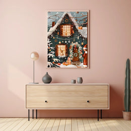 Winter Wonderland Cottage Poster