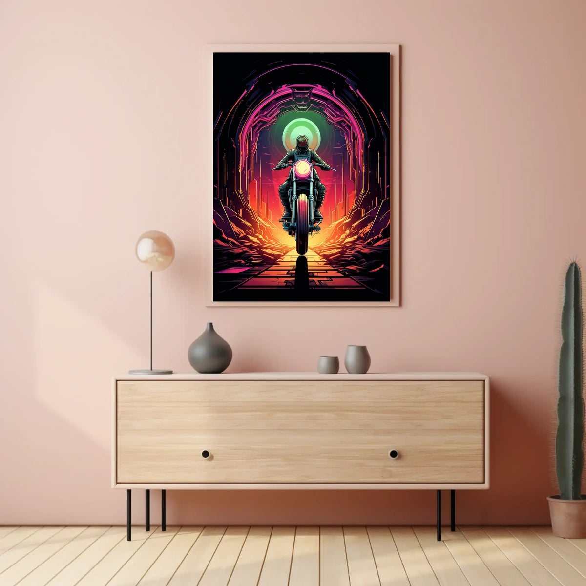 Journey Through the Neon Tunnel Poster