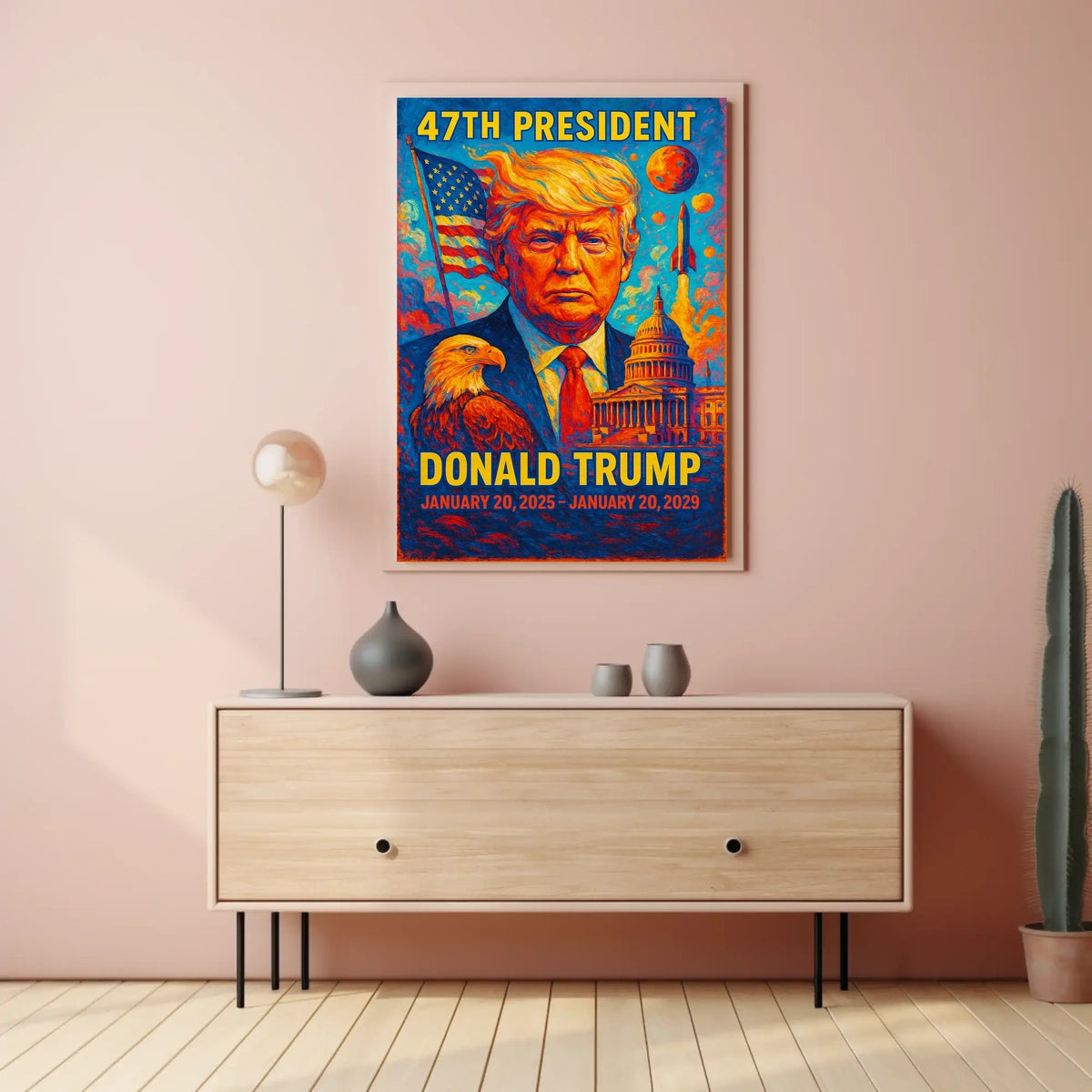 Donald Trump Torchbearer Liberty Patriotic Icon Pop Art Vibrant Leadership Poster