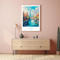 Dubai Cityscape with Burj Khalifa Travel Poster