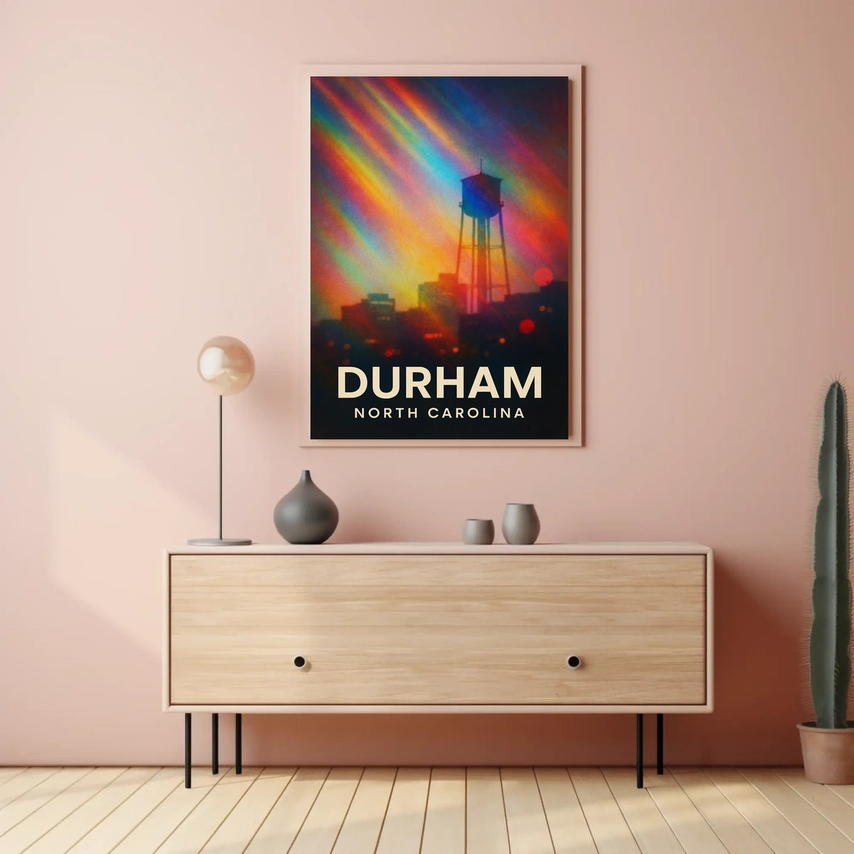 Durham Skyline Vibrant Digital Painting Poster
