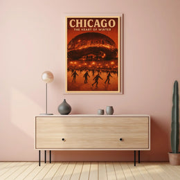 Chicago Winter Scene Poster