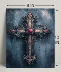Gothic Cross With Jewels Poster