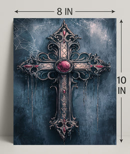 Gothic Cross With Jewels Poster