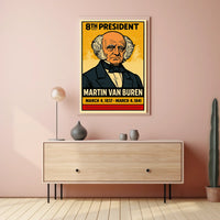 Martin Van Buren 8th President of the United States Inked Comic Style Poster