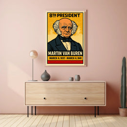 Martin Van Buren 8th President of the United States Inked Comic Style Poster