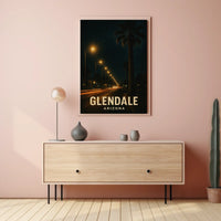 Glendale Night Lights Urban Photography Poster