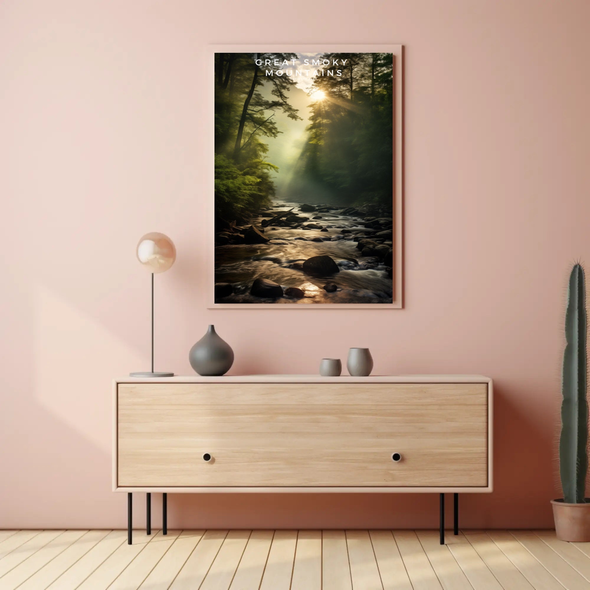 Tranquil Sunlit Forest Travel Poster Print