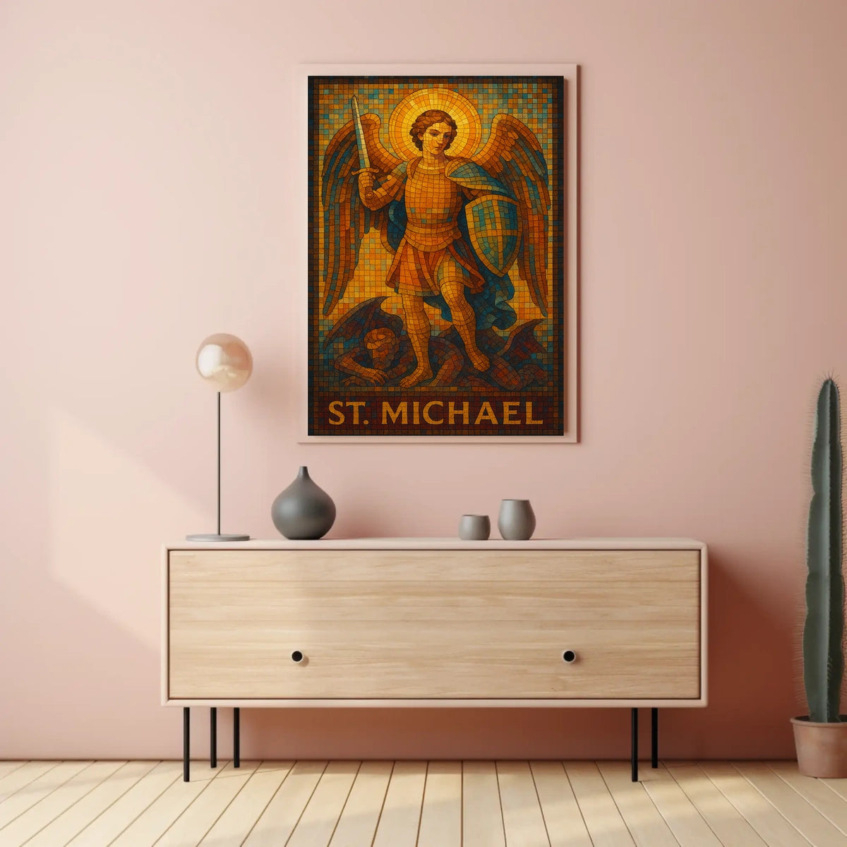 St. Michael In Stained Glass Poster