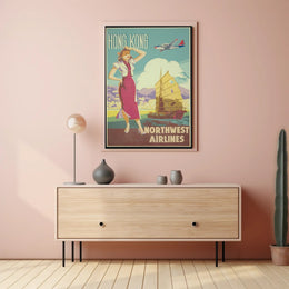 Northwest Airlines Hong Kong Travel Poster PosterGoat