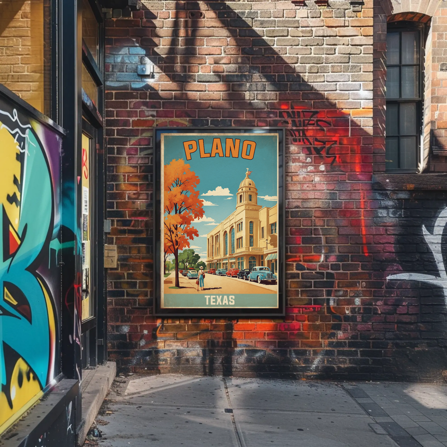 Plano Texas Vintage Travel Poster Artwork