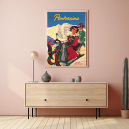 Vibrant Pontresina Winter Travel Scene Poster PosterGoat