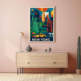New York City Poster Vibrant Urban Artwork For Home Decor